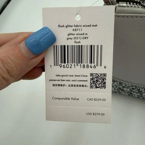 kate spade Light Gray Crossbody with Silver Glitter Base - Picture 11 of 11